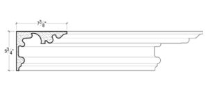2D View of Plaster Crown Moulding – DC505-741 2D View image of Plaster Crown Moulding – DC505-741