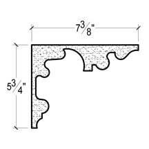 Side View of Plaster Crown Moulding – DC505-741 Side View image of Plaster Crown Moulding – DC505-741