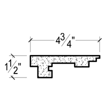 Side View of Plaster Crown Moulding – DC501-725 Side View image of Plaster Crown Moulding – DC501-725