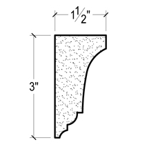 Side View of Plaster Crown Moulding – DC503-787 Side View image of Plaster Crown Moulding – DC503-787