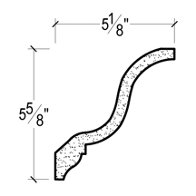 Side View of Plaster Crown Moulding – DC505-762 Side View image of Plaster Crown Moulding – DC505-762