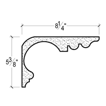 Side View of Plaster Crown Moulding – DC505-770 Side View image of Plaster Crown Moulding – DC505-770