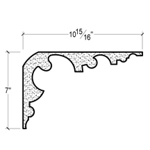 Side View of Plaster Crown Moulding – DC507-741 Side View image of Plaster Crown Moulding – DC507-741