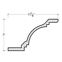 Side View of Plaster Crown Moulding – DC507-786 Side View image of Plaster Crown Moulding – DC507-786