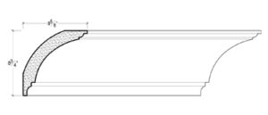 2D View of Plaster Crown Moulding – DC508-723 2D View image of Plaster Crown Moulding – DC508-723