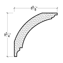 Side View of Plaster Crown Moulding – DC508-723 Side View image of Plaster Crown Moulding – DC508-723