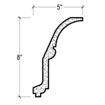 Side View of Plaster Crown Moulding – DC508-735 Side View image of Plaster Crown Moulding – DC508-735
