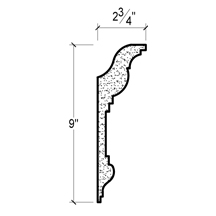 Side View of Plaster Crown Moulding – DC509-796 Side View image of Plaster Crown Moulding – DC509-796