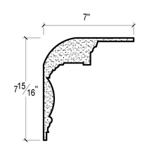 Side View of Plaster Crown Moulding – DC507-783 Side View image of Plaster Crown Moulding – DC507-783