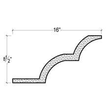Side View of Plaster Crown Moulding – DC508-767 Side View image of Plaster Crown Moulding – DC508-767