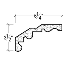 Side View of Plaster Crown Moulding – DC503-827 Side View image of Plaster Crown Moulding – DC503-827