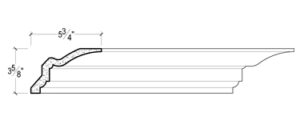 2D View image of Plaster Crown Moulding – DC503-845