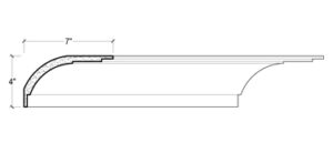 2D View of Plaster Crown Moulding – DC504-129H 2D View image of Plaster Crown Moulding – DC504-129H