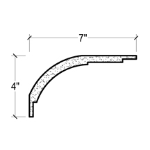 Side View of Plaster Crown Moulding – DC504-129H Side View image of Plaster Crown Moulding – DC504-129H