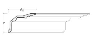2D View of Plaster Crown Moulding – DC506-803 2D View image of Plaster Crown Moulding – DC506-803