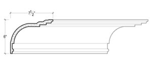 2D View of Plaster Crown Moulding – DC506-823 2D View image of Plaster Crown Moulding – DC506-823
