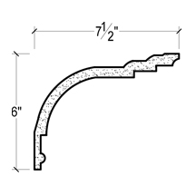 Side View of Plaster Crown Moulding – DC506-823 Side View image of Plaster Crown Moulding – DC506-823