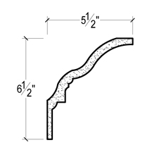 Side View of Plaster Crown Moulding – DC506-844 Side View image of Plaster Crown Moulding – DC506-844
