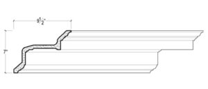 2D View of Plaster Crown Moulding – DC507-804 2D View image of Plaster Crown Moulding – DC507-804
