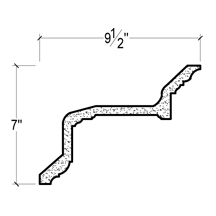 Side View of Plaster Crown Moulding – DC507-804 Side View image of Plaster Crown Moulding – DC507-804