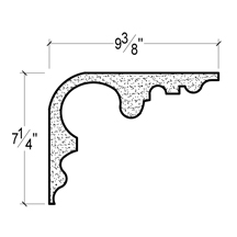 Side View of Plaster Crown Moulding – DC507-829 Side View image of Plaster Crown Moulding – DC507-829