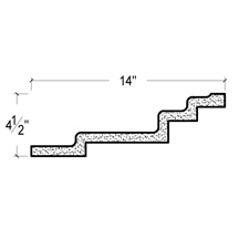 Side View of Plaster Crown Moulding – DC504-788 Side View image of Plaster Crown Moulding – DC504-788