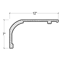 Side View of Plaster Crown Moulding – DC507-814 Side View image of Plaster Crown Moulding – DC507-814