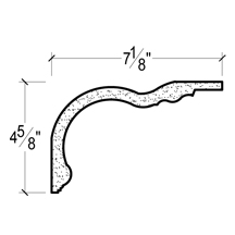 Side View of Plaster Crown Moulding – DC504-497 Side View image of Plaster Crown Moulding – DC504-497