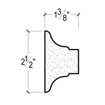 Side View image of Plaster Panel Moulding  – DC402-862