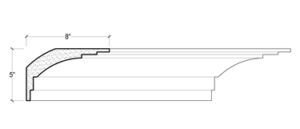 2D View of Plaster Crown Moulding – DC505-010C 2D View image of Plaster Crown Moulding – DC505-010C