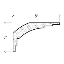 Side View of Plaster Crown Moulding – DC505-010C Side View image of Plaster Crown Moulding – DC505-010C