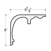 Side View of Plaster Crown Moulding – DC506-447B Side View image of Plaster Crown Moulding – DC506-447B