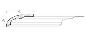 2D View of Plaster Crown Moulding – DC506-884 2D View image of Plaster Crown Moulding – DC506-884