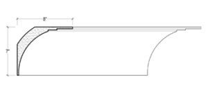 2D View of Plaster Crown Moulding – DC507-174D 2D View image of Plaster Crown Moulding – DC507-174D