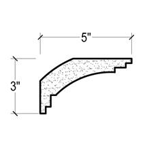 Side View of Plaster Crown Moulding – DC503-010 Side View image of Plaster Crown Moulding – DC503-010