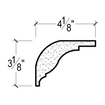 Side View of Plaster Crown Moulding – DC503-302 Side View image of Plaster Crown Moulding – DC503-302