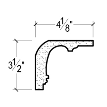Side View of Plaster Crown Moulding – DC503-447 Side View image of Plaster Crown Moulding – DC503-447